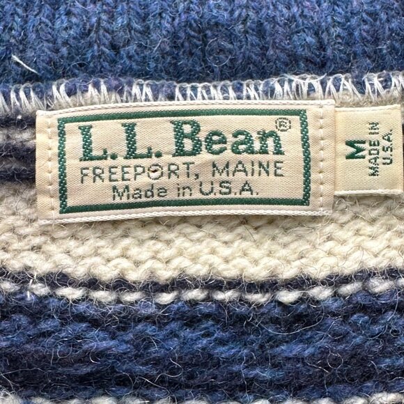 Vintage LL Bean Knit Sweater With Ornate Metal Buttons Size M - Picture 3 of 10